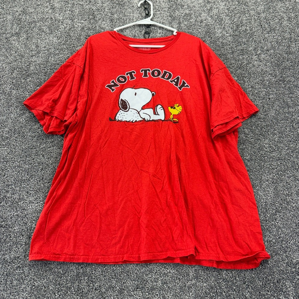 Peanuts T Shirt Mens 3XL Red Not Today Snoopy Woodstock Graphic Short Sleeve Tee
